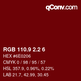 Color code: RGB 110.9 2.2 6 | qconv.com