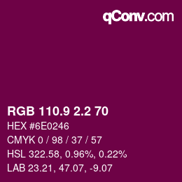 カラーコード: RGB 110.9 2.2 70 | qconv.com