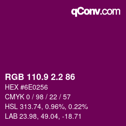 カラーコード: RGB 110.9 2.2 86 | qconv.com