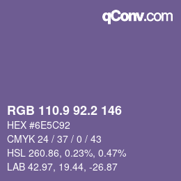 Color code: RGB 110.9 92.2 146 | qconv.com