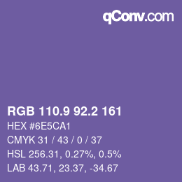 Color code: RGB 110.9 92.2 161 | qconv.com