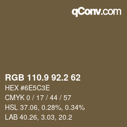 Farbcode: RGB 110.9 92.2 62 | qconv.com