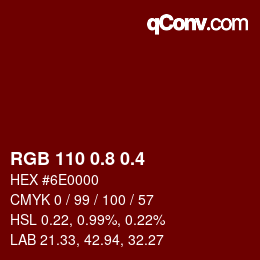 カラーコード: RGB 110 0.8 0.4 | qconv.com