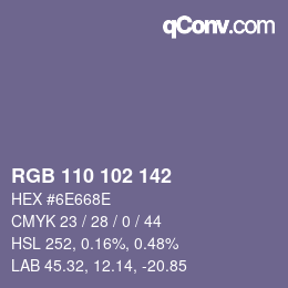 カラーコード: RGB 110 102 142 | qconv.com