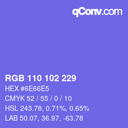 Color code: RGB 110 102 229 | qconv.com