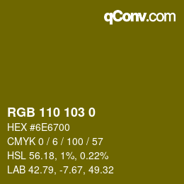 Color code: RGB 110 103 0 | qconv.com