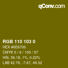 カラーコード: RGB 110 103 0 | qconv.com