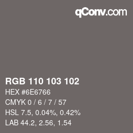 Código de color: RGB 110 103 102 | qconv.com