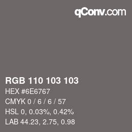 Código de color: RGB 110 103 103 | qconv.com