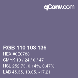 Farbcode: RGB 110 103 136 | qconv.com