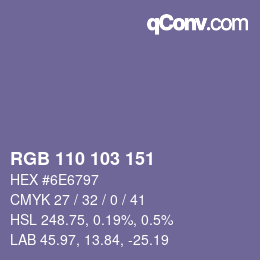 Color code: RGB 110 103 151 | qconv.com