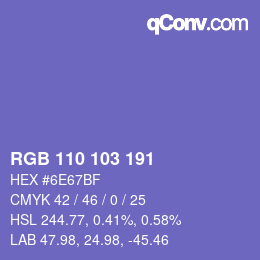 カラーコード: RGB 110 103 191 | qconv.com