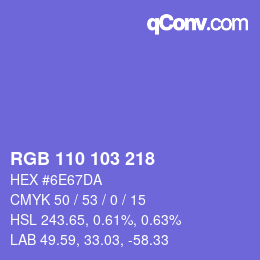 Color code: RGB 110 103 218 | qconv.com