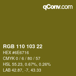 颜色代码: RGB 110 103 22 | qconv.com
