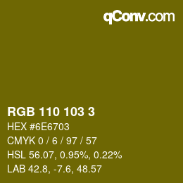 颜色代码: RGB 110 103 3 | qconv.com
