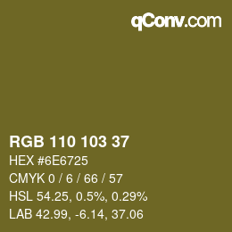 カラーコード: RGB 110 103 37 | qconv.com