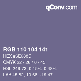 Farbcode: RGB 110 104 141 | qconv.com