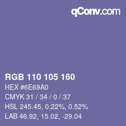 カラーコード: RGB 110 105 160 | qconv.com