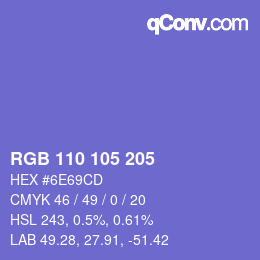 Color code: RGB 110 105 205 | qconv.com