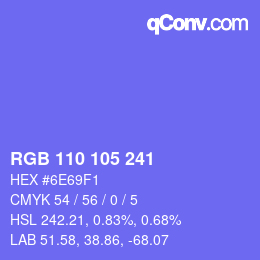 Color code: RGB 110 105 241 | qconv.com
