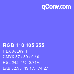 Color code: RGB 110 105 255 | qconv.com