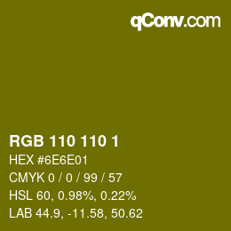 Color code: RGB 110 110 1 | qconv.com