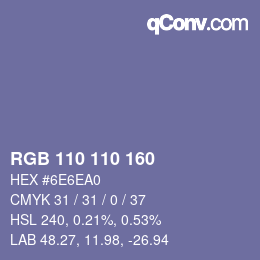 Color code: RGB 110 110 160 | qconv.com