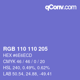 Farbcode: RGB 110 110 205 | qconv.com