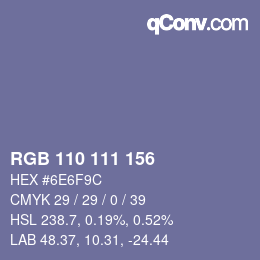 カラーコード: RGB 110 111 156 | qconv.com