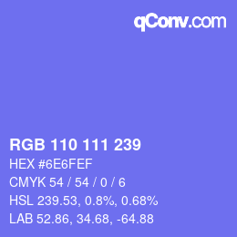 Color code: RGB 110 111 239 | qconv.com