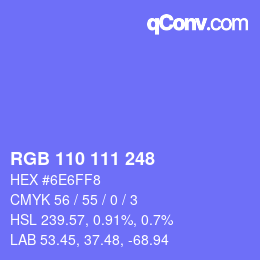 Color code: RGB 110 111 248 | qconv.com