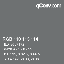 Code couleur: RGB 110 113 114 | qconv.com