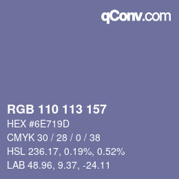 颜色代码: RGB 110 113 157 | qconv.com