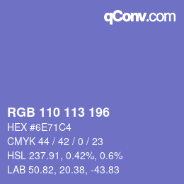 Color code: RGB 110 113 196 | qconv.com