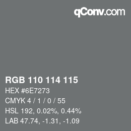 Color code: RGB 110 114 115 | qconv.com