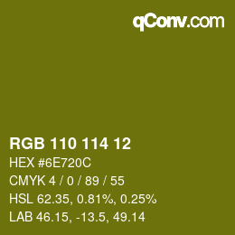 Color code: RGB 110 114 12 | qconv.com