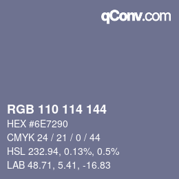 Code couleur: RGB 110 114 144 | qconv.com