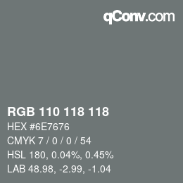 Código de color: RGB 110 118 118 | qconv.com