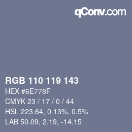カラーコード: RGB 110 119 143 | qconv.com