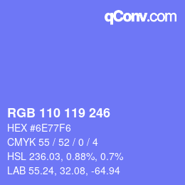 Color code: RGB 110 119 246 | qconv.com