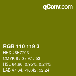 カラーコード: RGB 110 119 3 | qconv.com