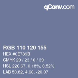 Color code: RGB 110 120 155 | qconv.com