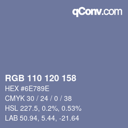 カラーコード: RGB 110 120 158 | qconv.com