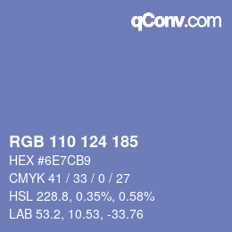 カラーコード: RGB 110 124 185 | qconv.com