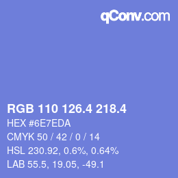 カラーコード: RGB 110 126.4 218.4 | qconv.com