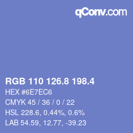 カラーコード: RGB 110 126.8 198.4 | qconv.com