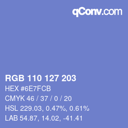 Código de color: RGB 110 127 203 | qconv.com