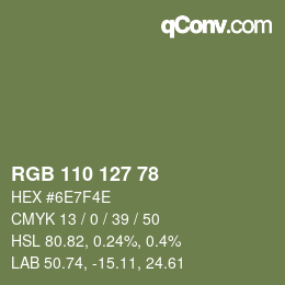 Código de color: RGB 110 127 78 | qconv.com