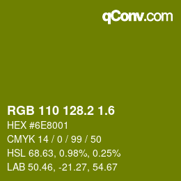 カラーコード: RGB 110 128.2 1.6 | qconv.com
