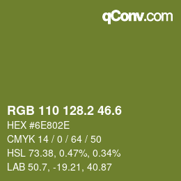 カラーコード: RGB 110 128.2 46.6 | qconv.com